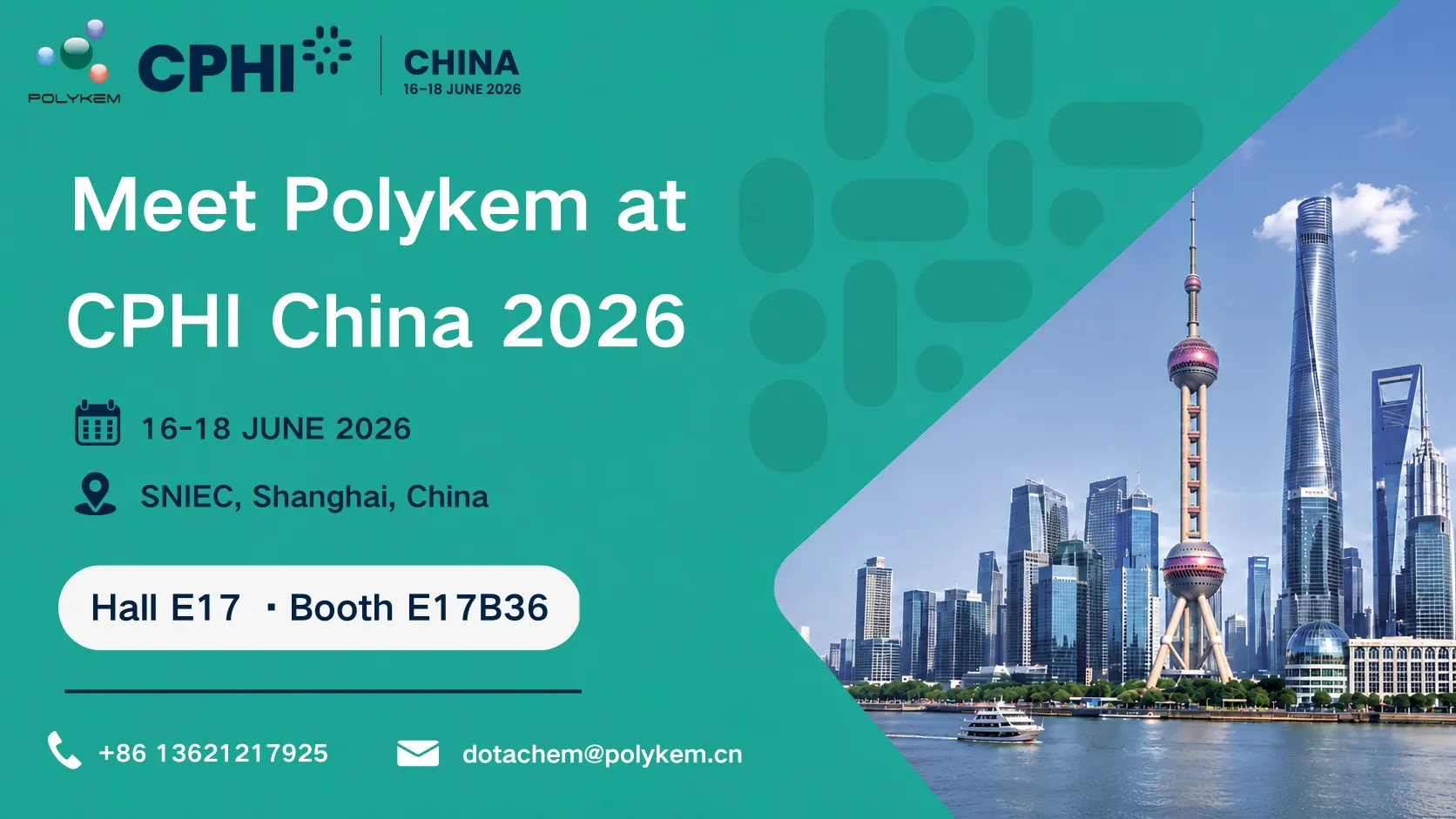 Polykem ще се изложи на CPHI & PMEC China 2026